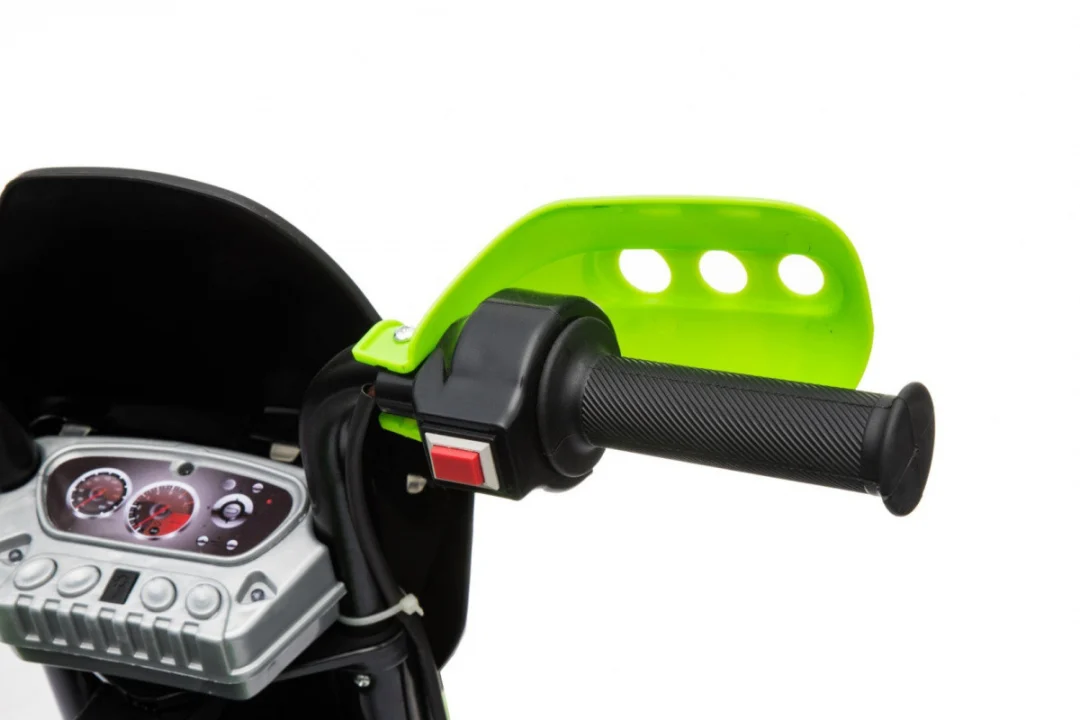Cross motocikl za djecu na baterije, zelena boja + pomoćni kotači + LED zvukovi motor na akumulator_19