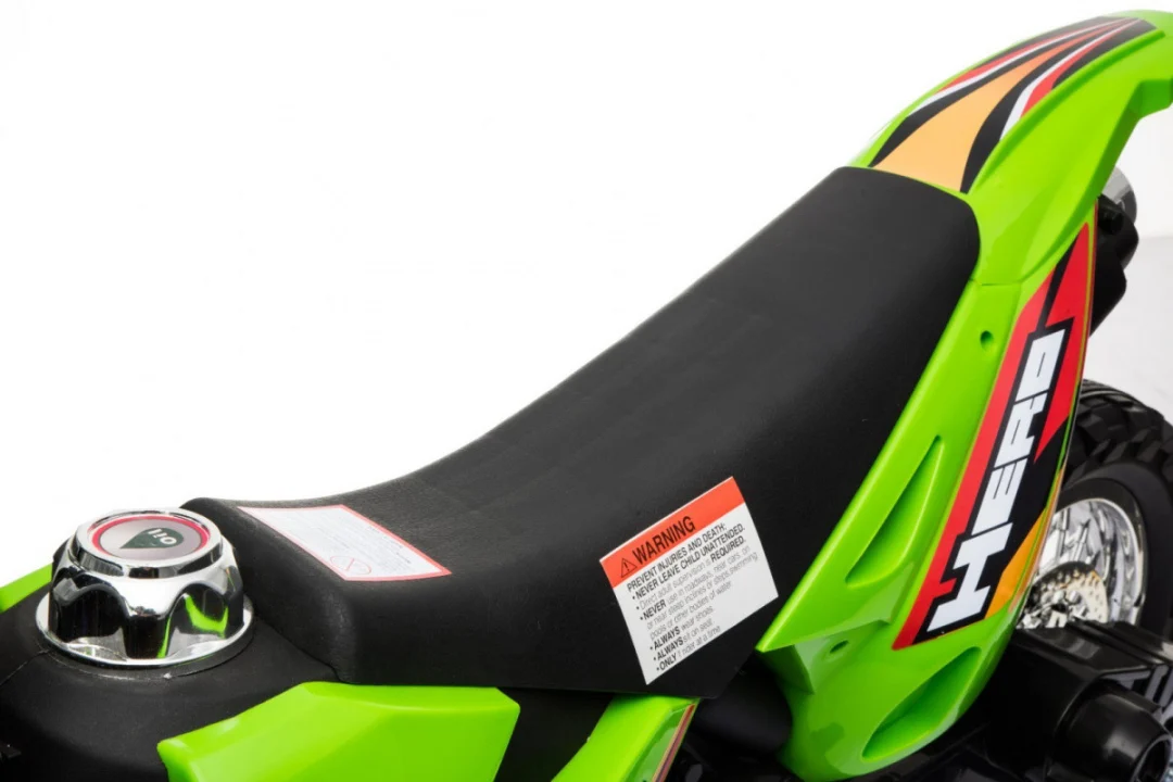 Cross motocikl za djecu na baterije, zelena boja + pomoćni kotači + LED zvukovi motor na akumulator_22