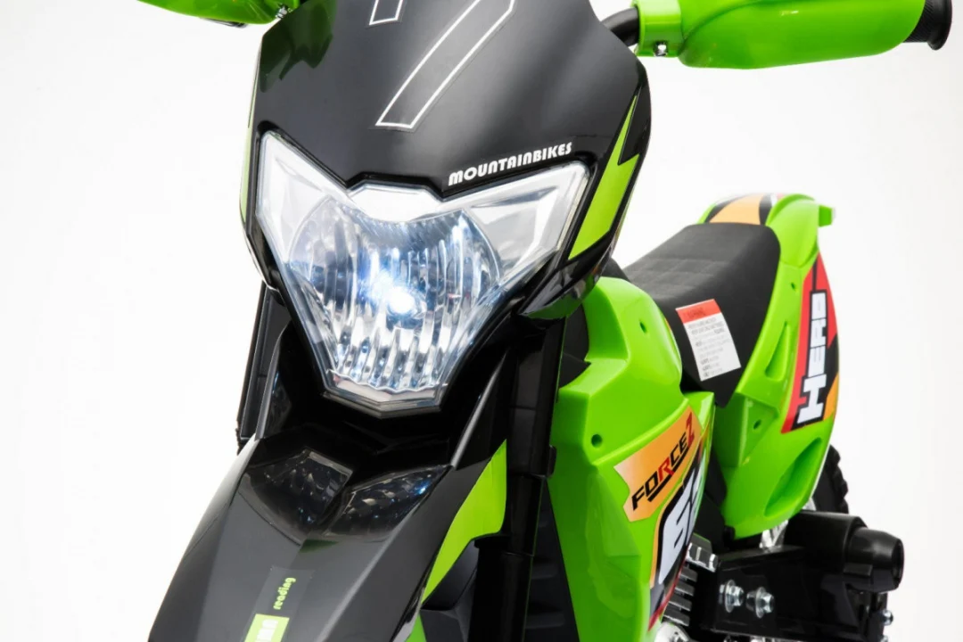 Cross motocikl za djecu na baterije, zelena boja + pomoćni kotači + LED zvukovi motor na akumulator_23