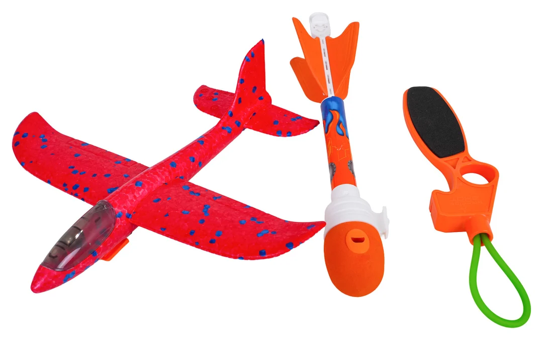 Crveni 2-u-1 set aviona s lanserom_2