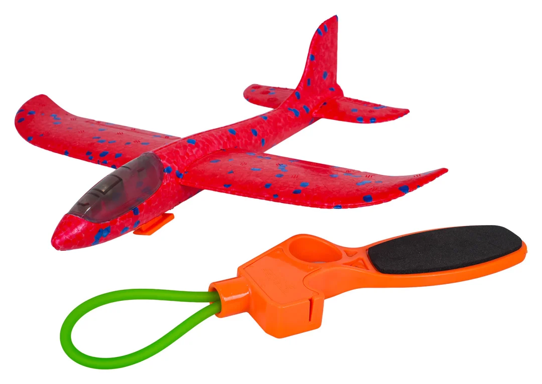 Crveni 2-u-1 set aviona s lanserom_3