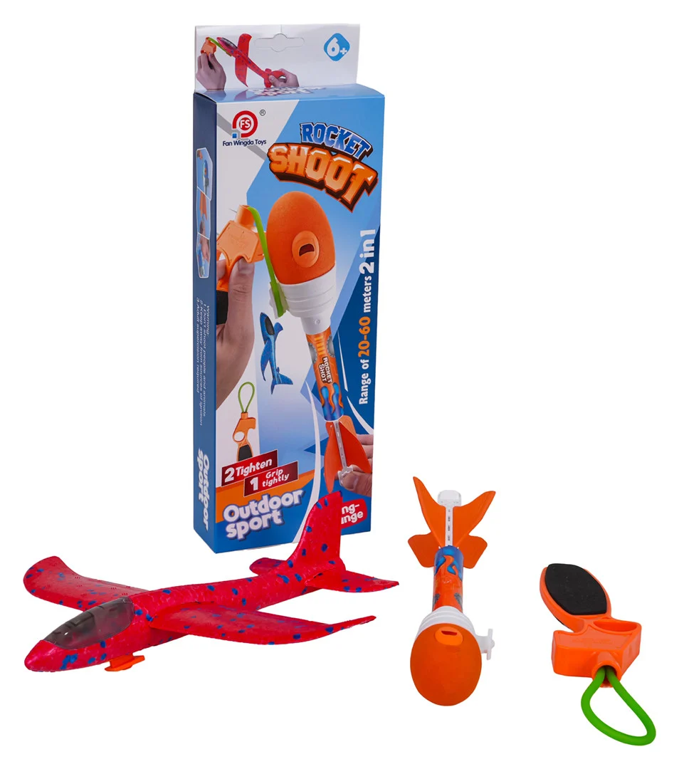 Crveni 2-u-1 set aviona s lanserom_5
