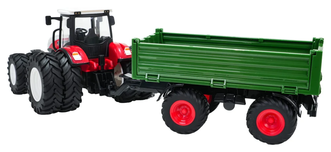 Crveni R/C traktor sa zelenom poluprikolicom_5