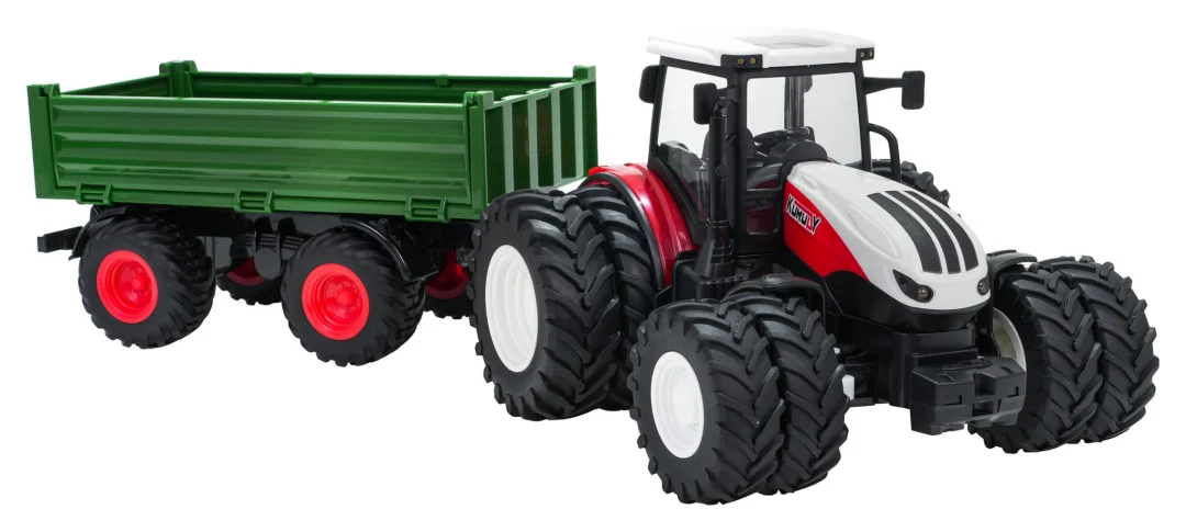 Crveni R/C traktor sa zelenom poluprikolicom_7