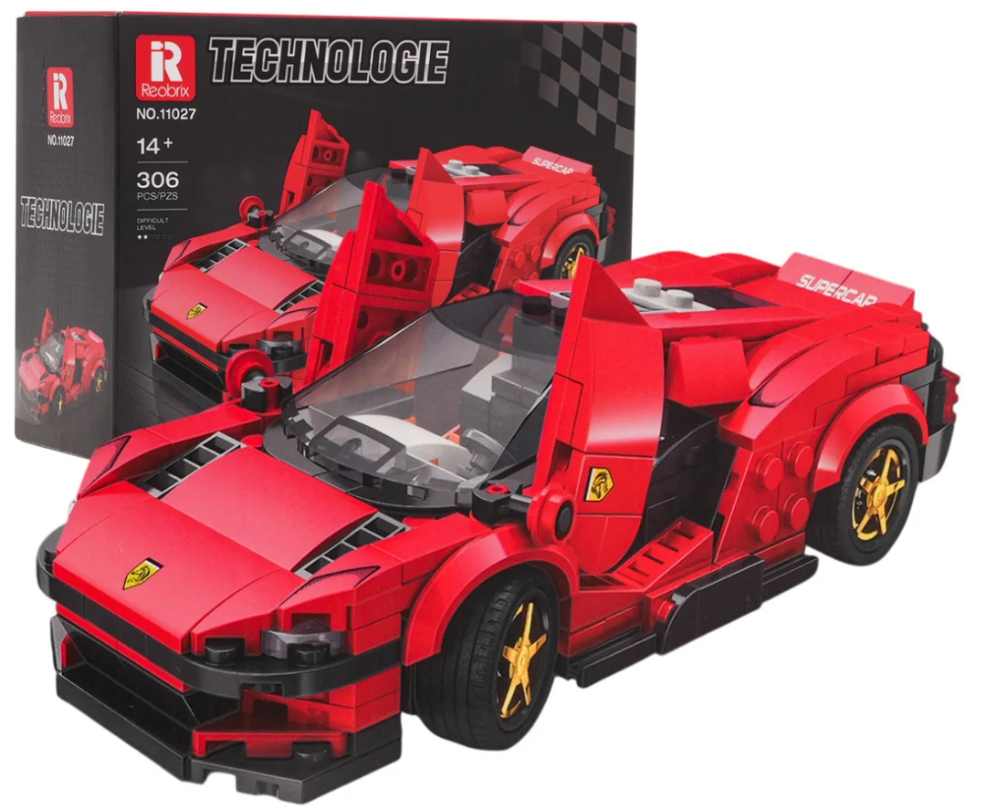 Crveni sportski automobil set od 306 kockica_1