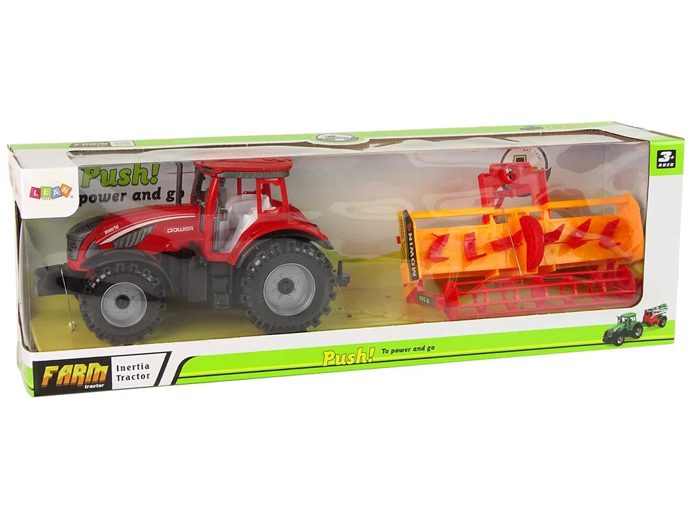Crveni traktor s narančastim pogonom kultivatora_8