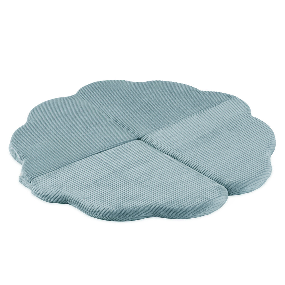 Cvjetna podloga Plush Nest, 115x115x5cm, plava, vrhunski kord, pahuljasti cvijet_1