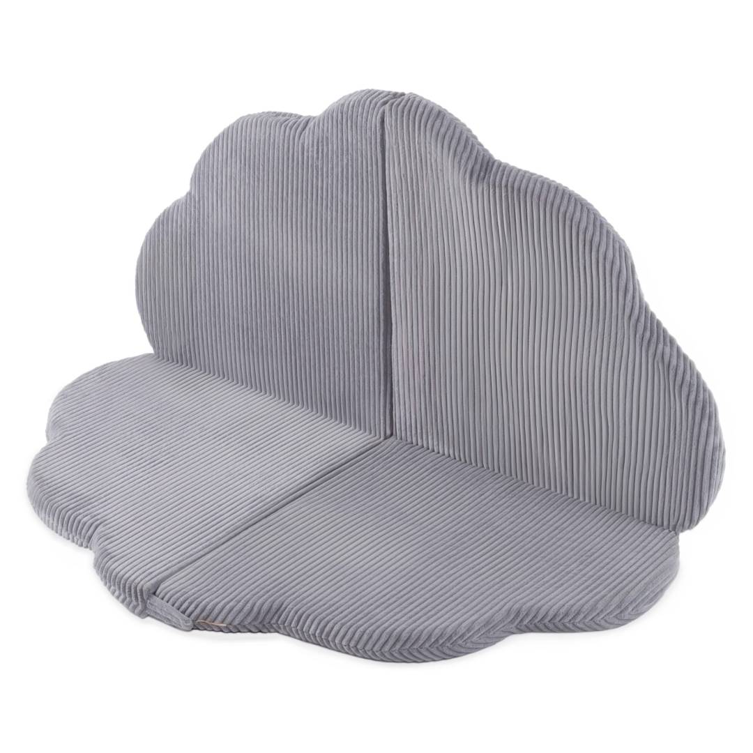 Cvjetna podloga Plush Nest, 115x115x5cm, siva, vrhunski kord, pahuljasti cvijet_3