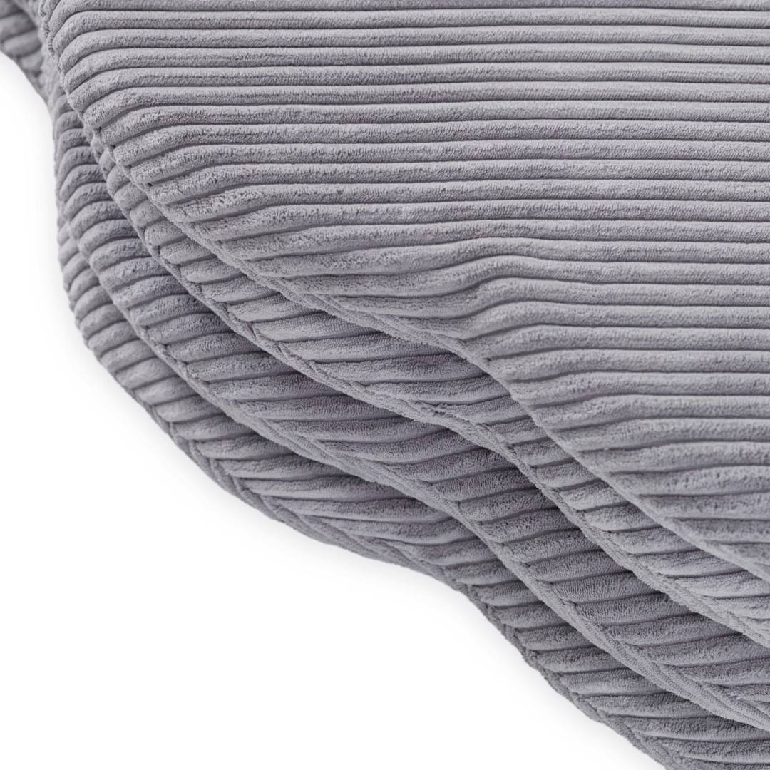 Cvjetna podloga Plush Nest, 115x115x5cm, siva, vrhunski kord, pahuljasti cvijet_7