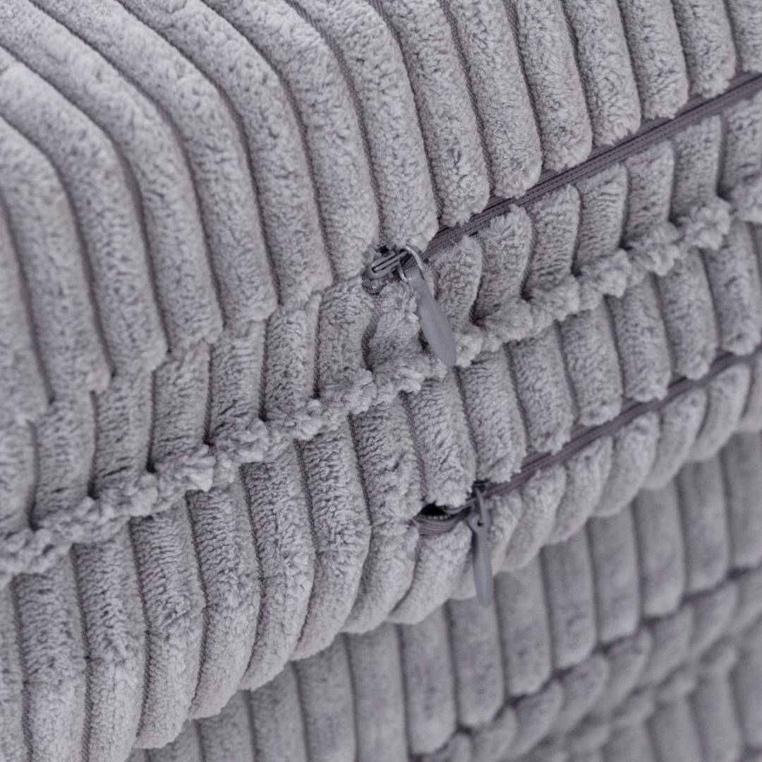 Cvjetna podloga Plush Nest, 115x115x5cm, siva, vrhunski kord, pahuljasti cvijet_8