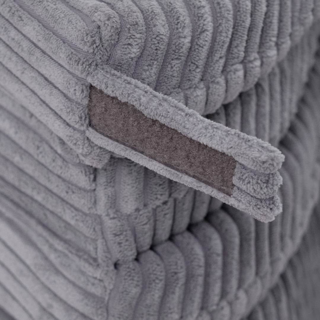 Cvjetna podloga Plush Nest, 115x115x5cm, siva, vrhunski kord, pahuljasti cvijet_9