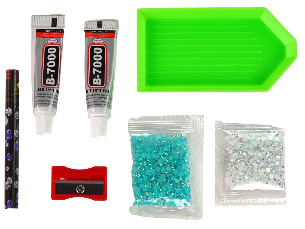 DIY komplet za 3D privjesak sobova, plavi kristali_2