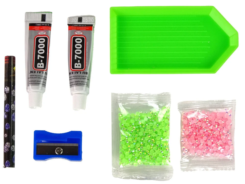 DIY komplet za 3D privjesak sobova, zeleni kristali i šljokice_1