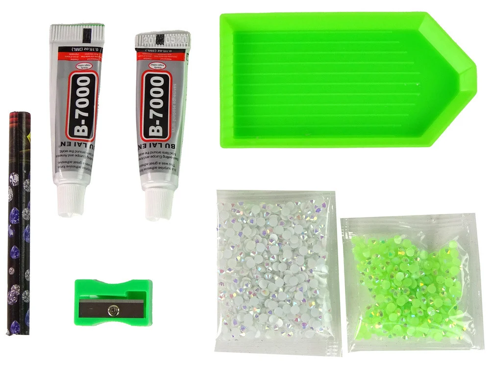 DIY komplet za izradu 3D privjeska, bijeli sob s kristalima_3