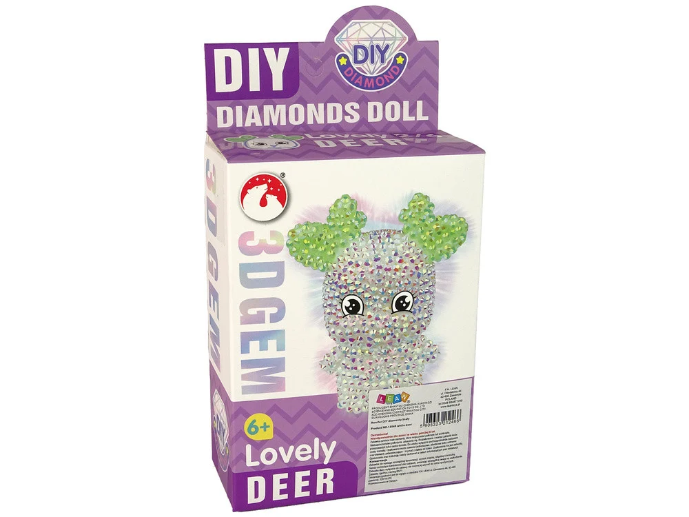 DIY komplet za izradu 3D privjeska, bijeli sob s kristalima_4