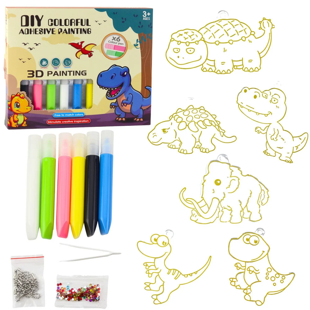 DIY set privjesaka vitraj dinosauri, 6 kom_1