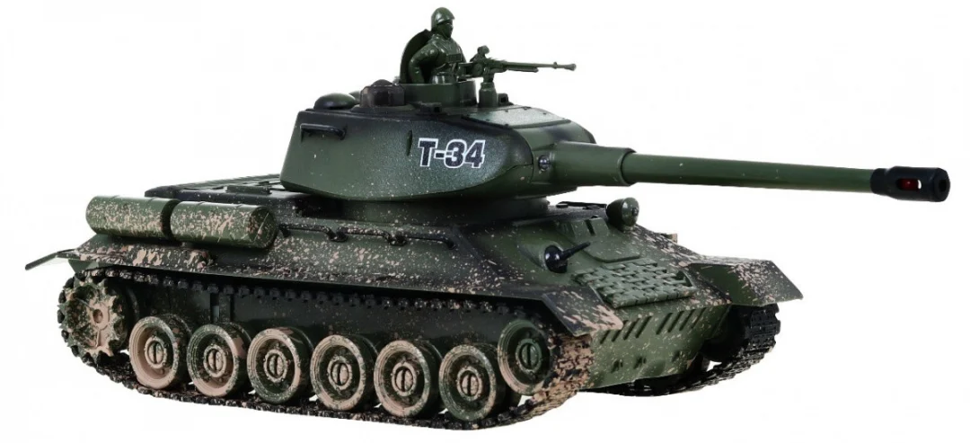 Daljinski upravljani tenk T-34 za djecu 3+ Model za pucanje Kamuflaža 1:28 + Velika tenkovska bitka_3