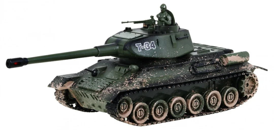Daljinski upravljani tenk T-34 za djecu 3+ Model za pucanje Kamuflaža 1:28 + Velika tenkovska bitka_5
