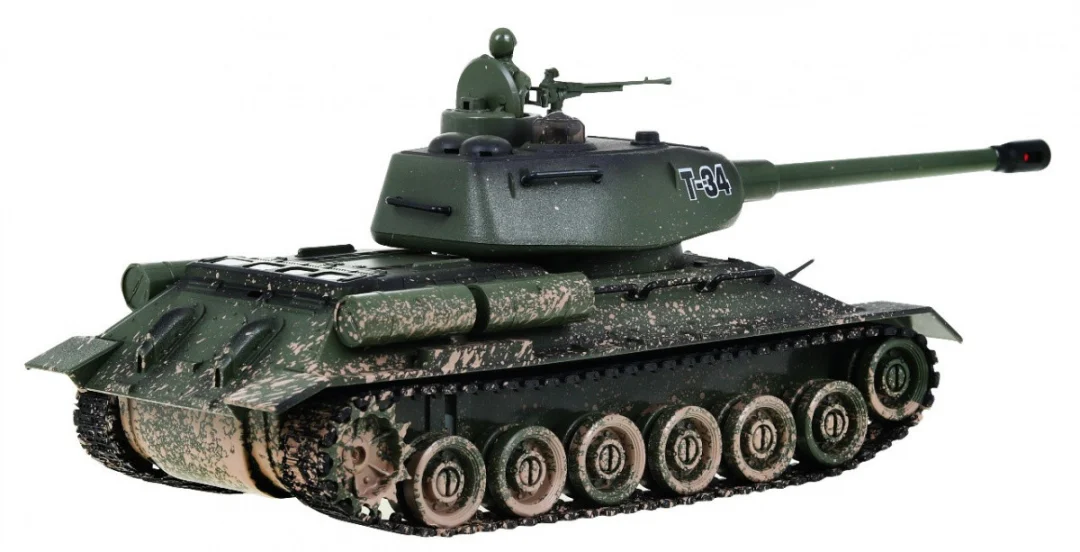 Daljinski upravljani tenk T-34 za djecu 3+ Model za pucanje Kamuflaža 1:28 + Velika tenkovska bitka_6