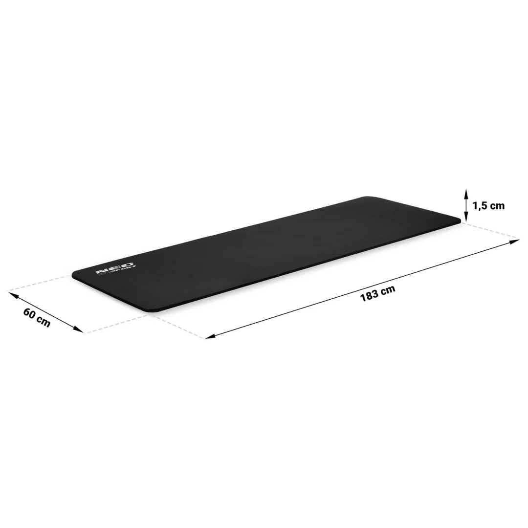 Debela prostirka za vježbanje Neo-Sport 183 × 60 cm, crna_10