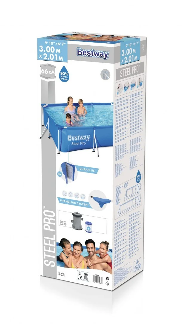 Deluxe Steel Pro 3u1 bazen s okvirom BESTWAY 300x201x66cm + pumpa + filter_9