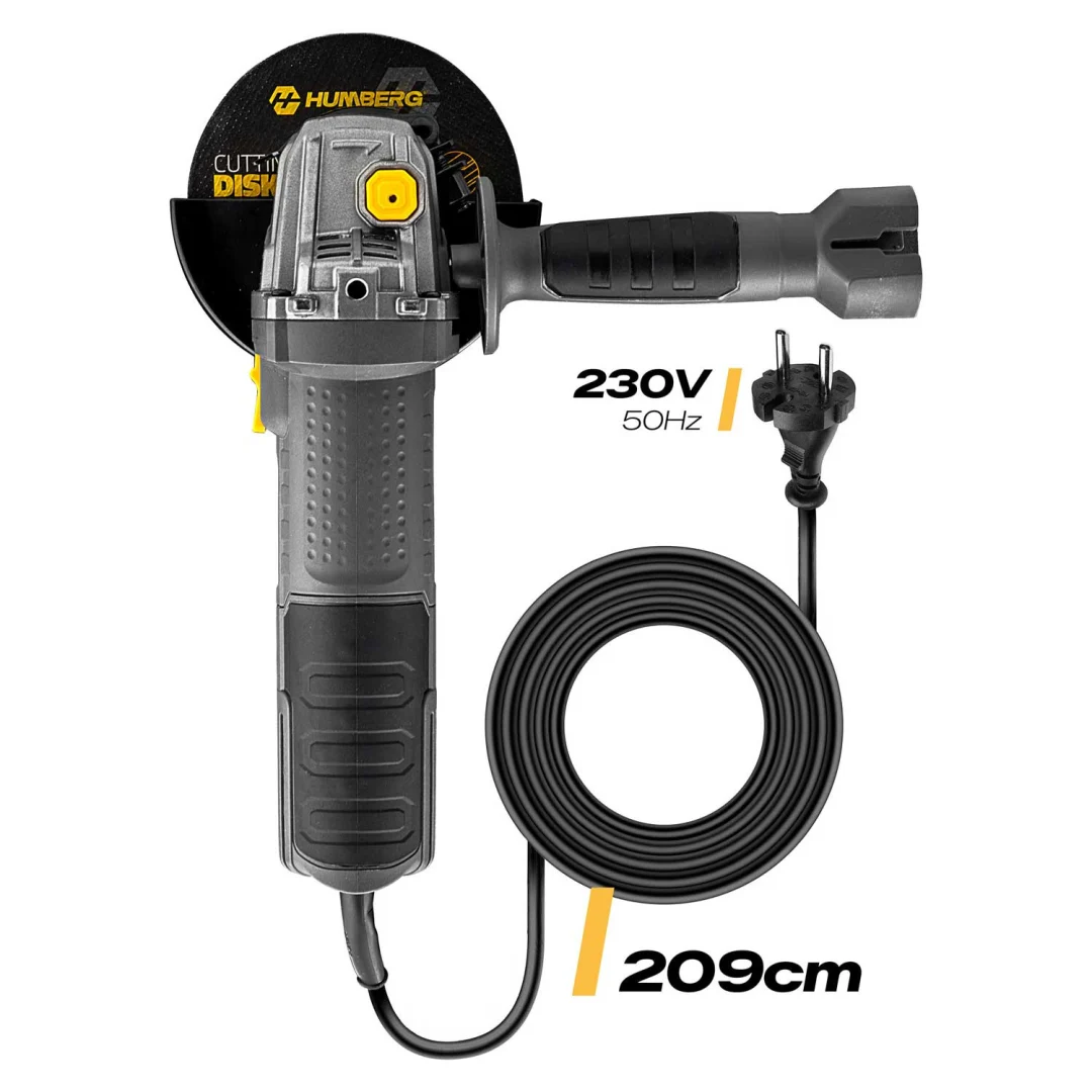 Diax kutna brusilica 900W, kontrola brzine, 10 diskova, 125 mm, snažna kutna brusilica Humberg HM-410_12