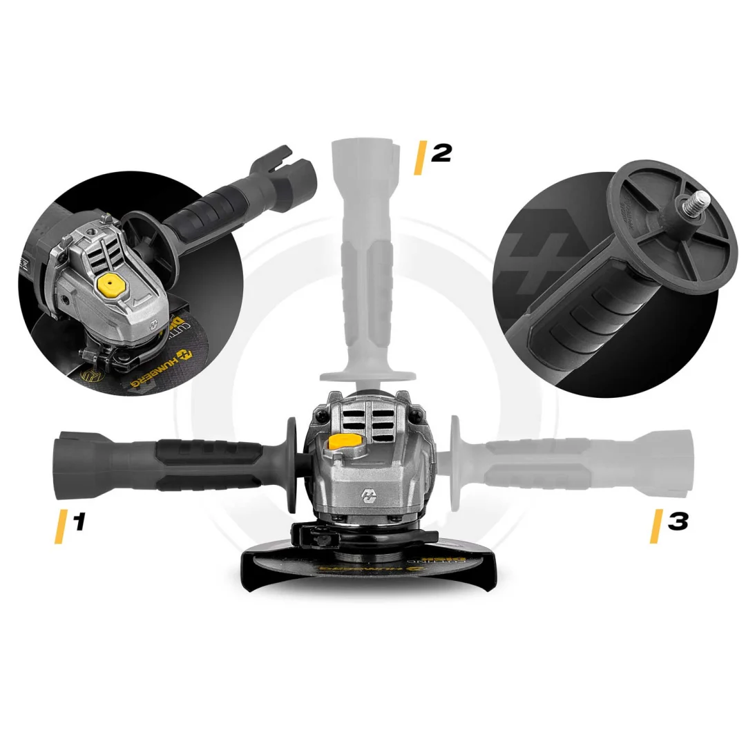 Diax kutna brusilica 900W, kontrola brzine, 10 diskova, 125 mm, snažna kutna brusilica Humberg HM-410_5