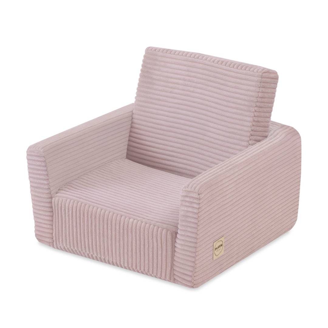 Dječja fotelja na razvlačenje Plush Nest CUBIE, naslonjač, svijetlo ružičasta, vrhunski kord_5