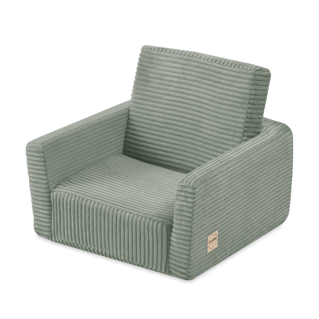 Dječja fotelja na razvlačenje Plush Nest CUBIE, naslonjač, zelena, vrhunski kord_5