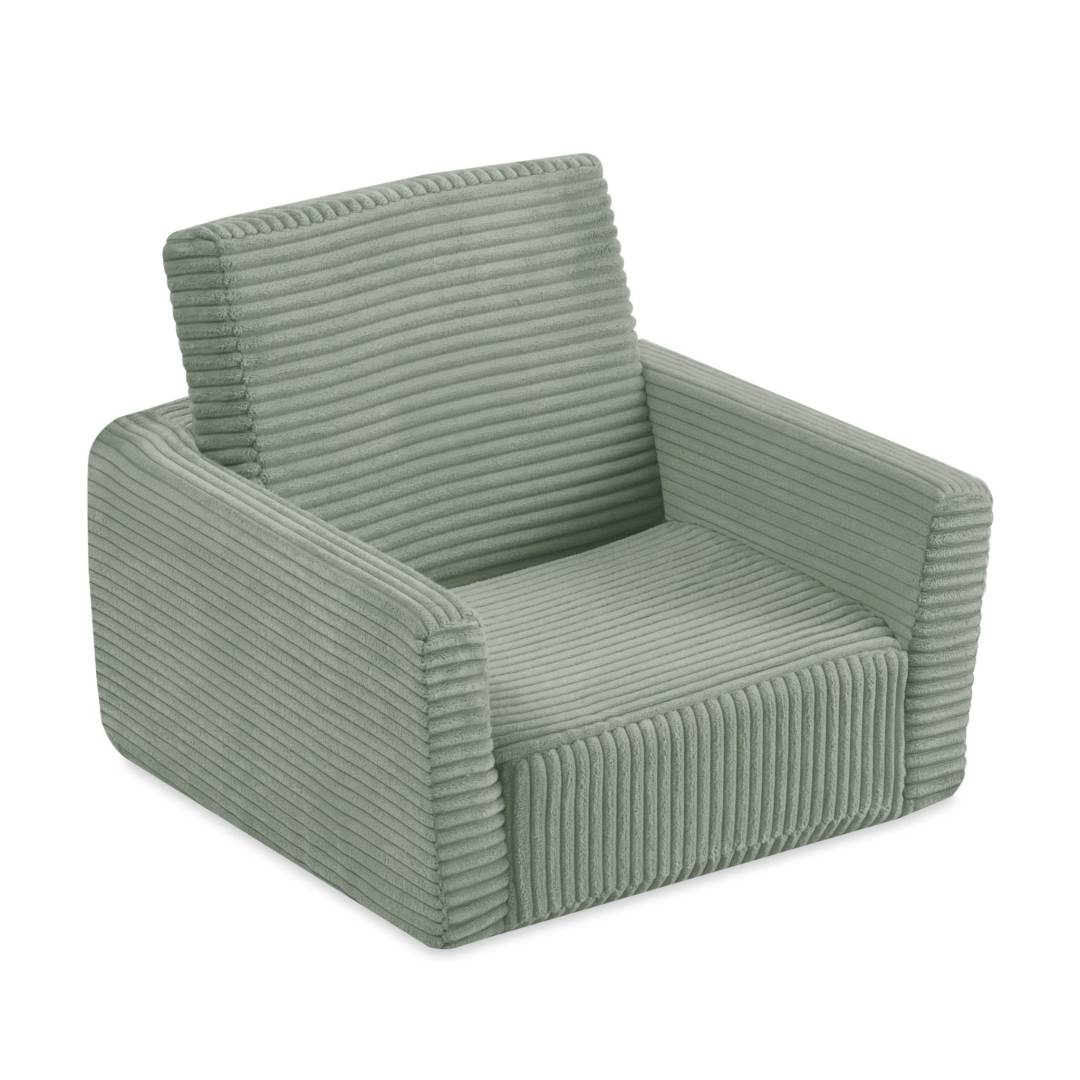 Dječja fotelja na razvlačenje Plush Nest CUBIE, naslonjač, zelena, vrhunski kord_8