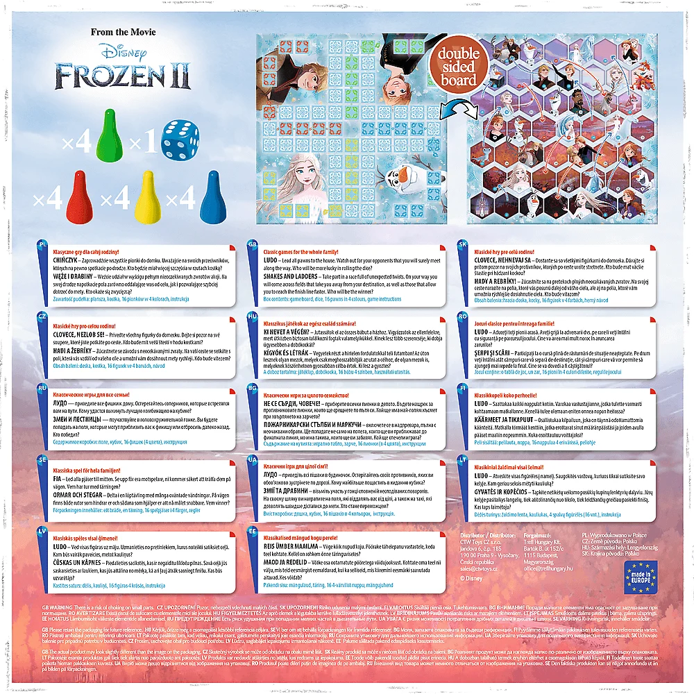 Dječja igra 2 u 1 Kineske zmije i ljestve Frozen II Trefl 02068_2
