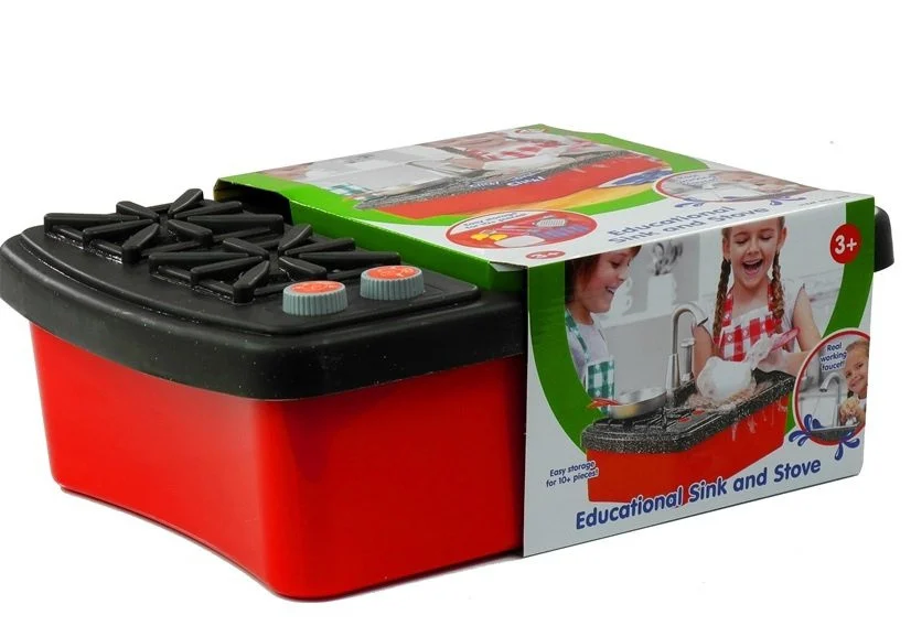 Dječja kuhinjska sudopera s priborom i štednjakom, 42 cm_8