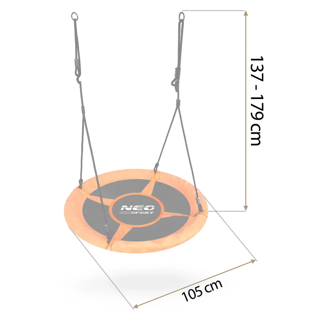 Dječja ljuljačka Neo-Sport Swingo ptičje gnijezdo, Ø 100 cm, crvena, var. 1084_4