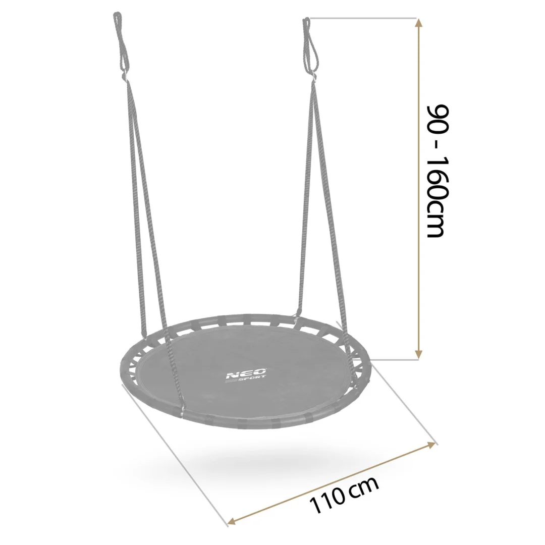 Dječja ljuljačka Neo-Sport Swingo ptičje gnijezdo, Ø 110 cm, crvena_4