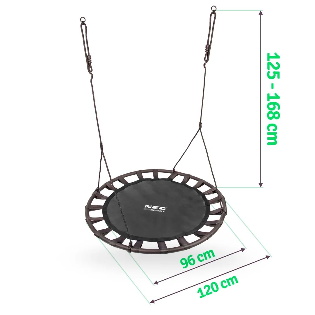 Dječja ljuljačka Swingo XXL ptičje gnijezdo, crna, Ø 120 cm_8
