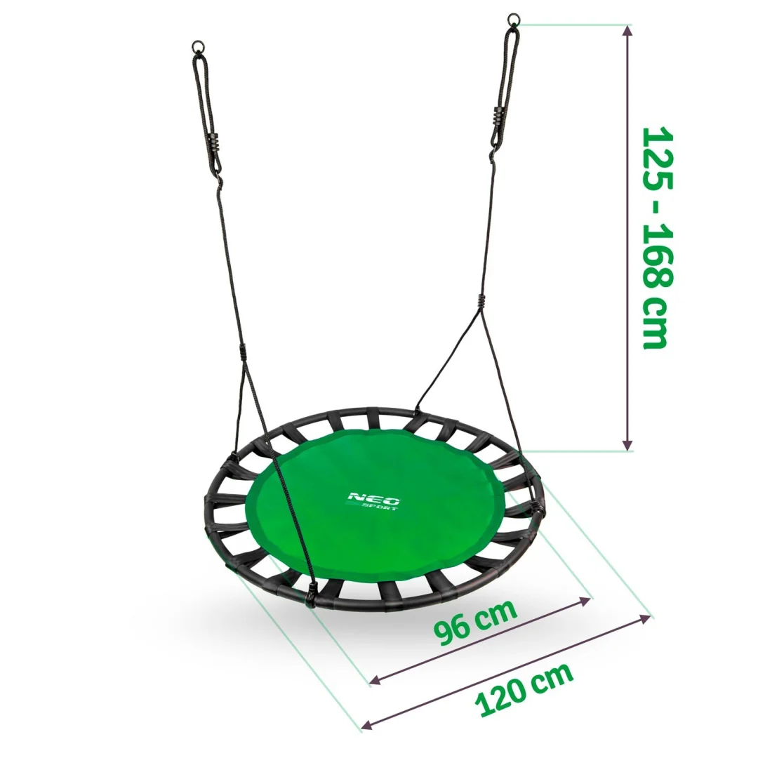 Dječja ljuljačka Swingo XXL ptičje gnijezdo, zelena, Ø 120 cm_10