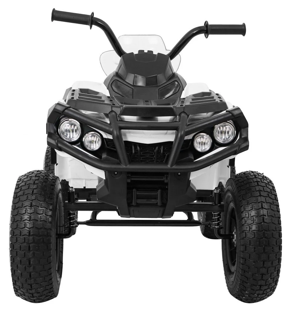 Dječji ATV Air Quad na baterije, bijeli + gume na napuhavanje + MP3 radio + spori start, bijela quad na akumulator_3