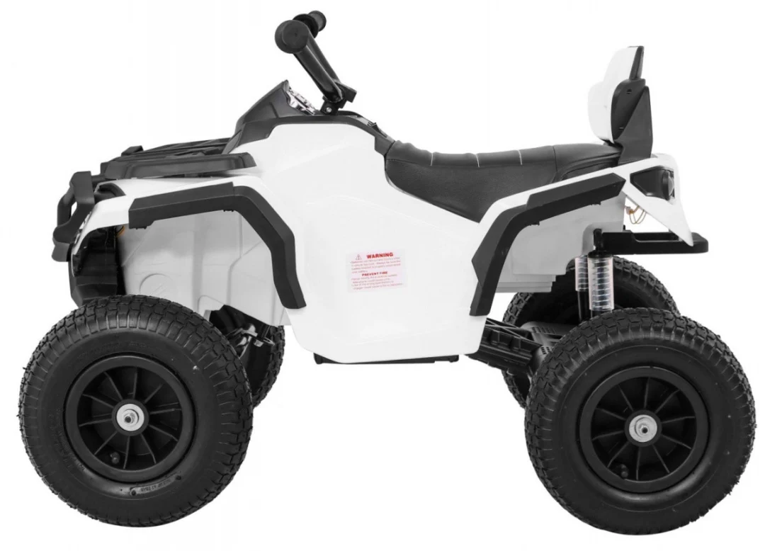 Dječji ATV Air Quad na baterije, bijeli + gume na napuhavanje + MP3 radio + spori start, bijela quad na akumulator_4