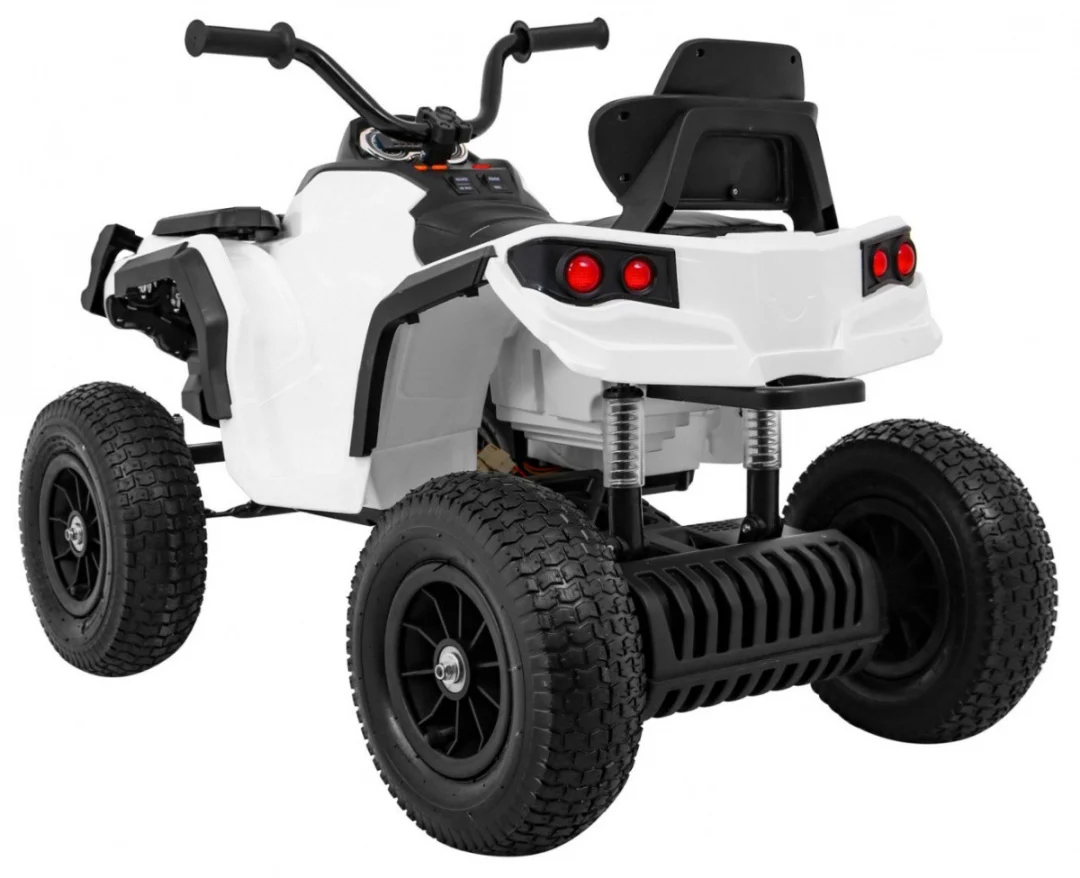 Dječji ATV Air Quad na baterije, bijeli + gume na napuhavanje + MP3 radio + spori start, bijela quad na akumulator_5