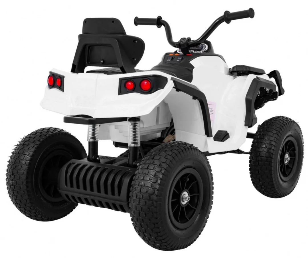 Dječji ATV Air Quad na baterije, bijeli + gume na napuhavanje + MP3 radio + spori start, bijela quad na akumulator_8