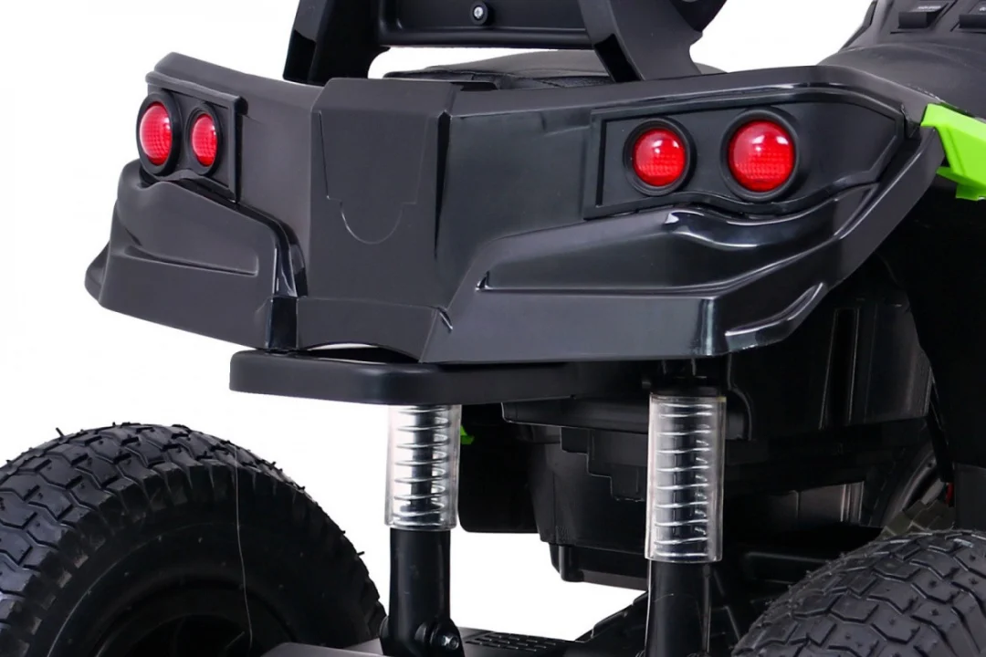 Dječji ATV Air Quad na baterije, crno-zeleni + gume na napuhavanje + MP3 radio + spori start quad na akumulator_11