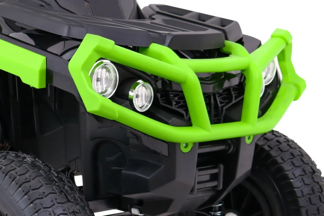 Dječji ATV Air Quad na baterije, crno-zeleni + gume na napuhavanje + MP3 radio + spori start quad na akumulator_12