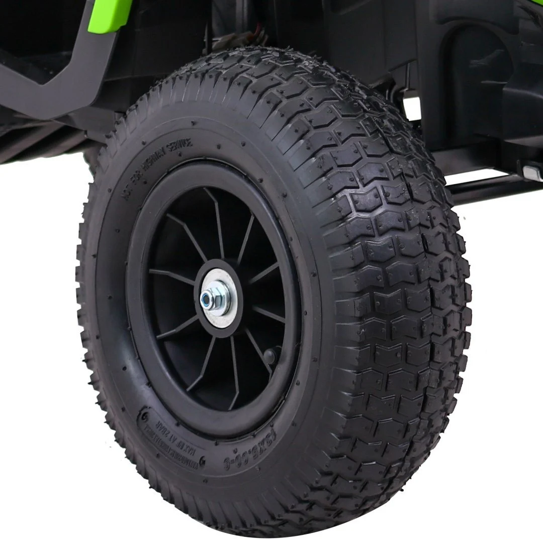 Dječji ATV Air Quad na baterije, crno-zeleni + gume na napuhavanje + MP3 radio + spori start quad na akumulator_13