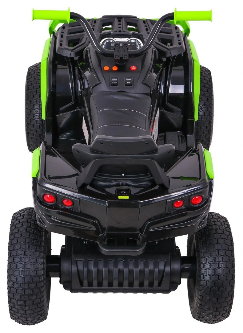 Dječji ATV Air Quad na baterije, crno-zeleni + gume na napuhavanje + MP3 radio + spori start quad na akumulator_6