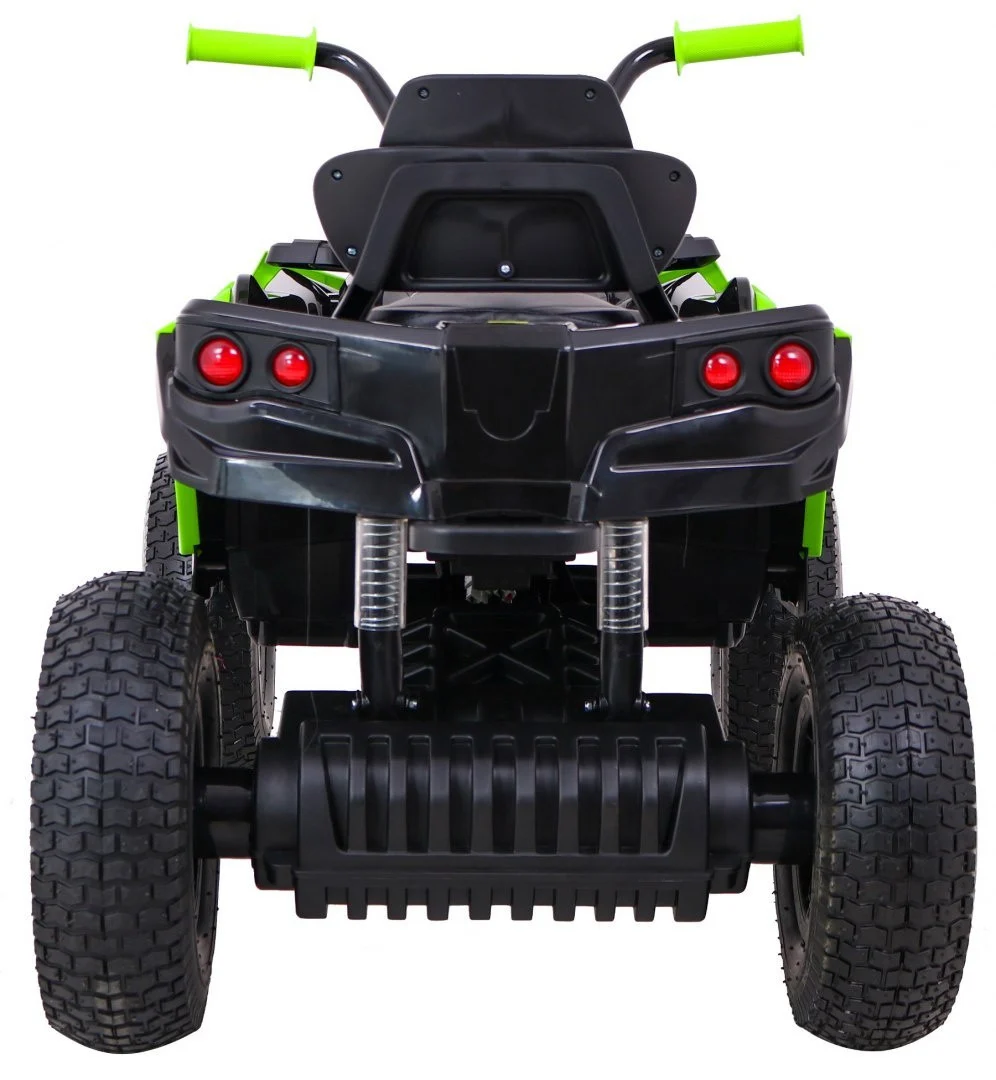 Dječji ATV Air Quad na baterije, crno-zeleni + gume na napuhavanje + MP3 radio + spori start quad na akumulator_7