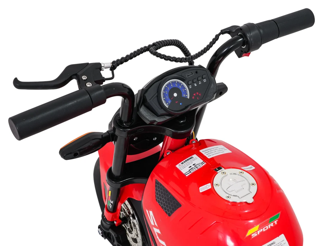 Dječji električni motocikl SUPERMOTO crveni motor na akumulator_15