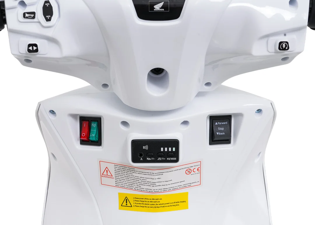 Dječji električni skuter Honda SH125I bijeli motor na akumulator_30