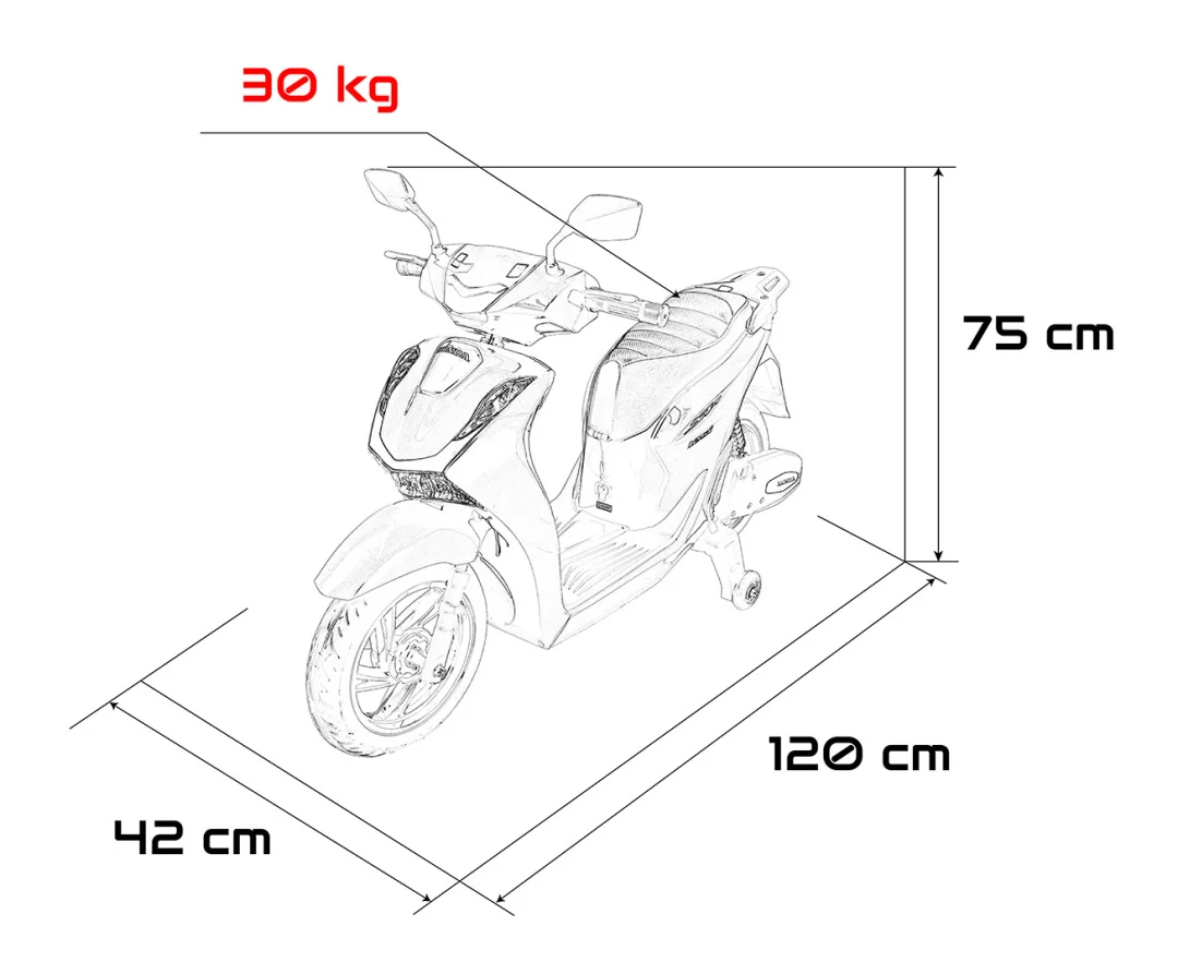 Dječji električni skuter Honda SH125I bijeli motor na akumulator_4