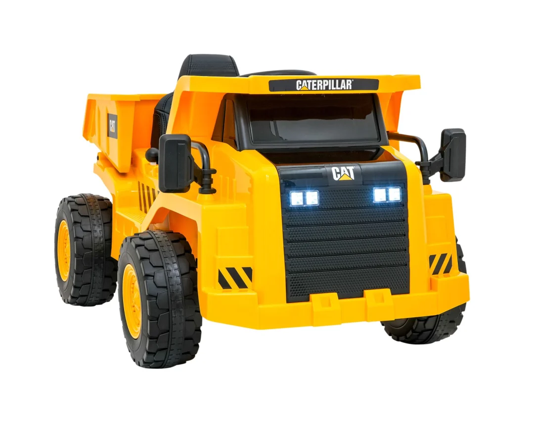 Dječji kiper na baterije Caterpillar žuti + pomični kiper + lopata + megafon + audio LED, žuta auto na akumulator_10