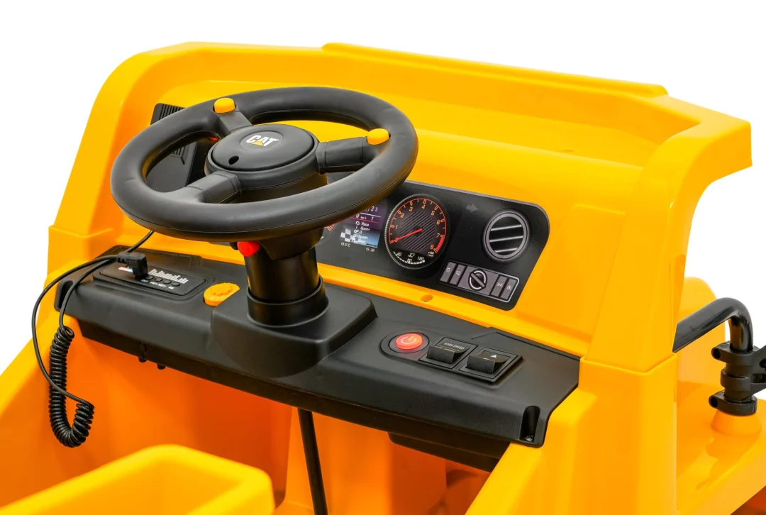 Dječji kiper na baterije Caterpillar žuti + pomični kiper + lopata + megafon + audio LED, žuta auto na akumulator_11